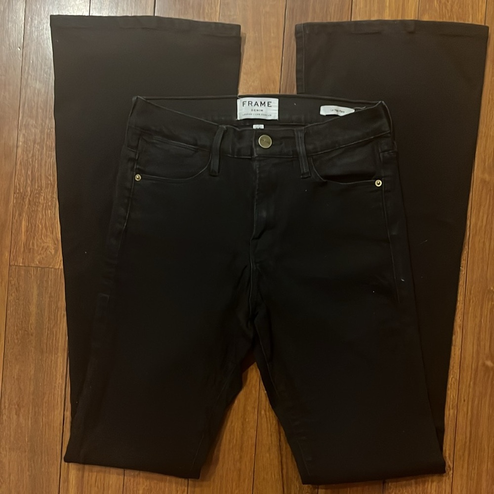 FRAME Black Le High Flare Super Stretch Jeans Sz 28 - Picture 13 of 13
